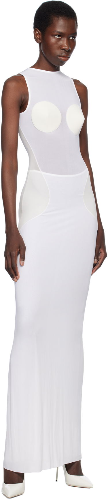 Kjole Jean Paul Gaultier Jean Paul Gaultier 'The Conical' Maxi Dress Hvid | 25/34-F-RO372-J082-1103, 3