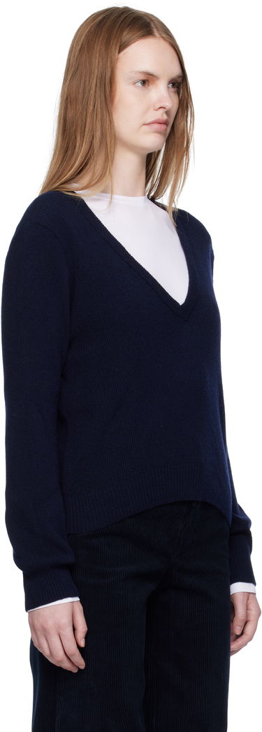 Sweater A.P.C. A.P.C. Anae V-Neck Sweater Mørkeblå | WOASA-F23429, 1