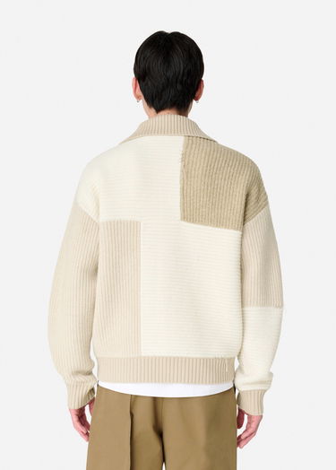 Sweater AXEL ARIGATO Beige Patchwork Knitted Cardigan Hvid | A3066002, 3