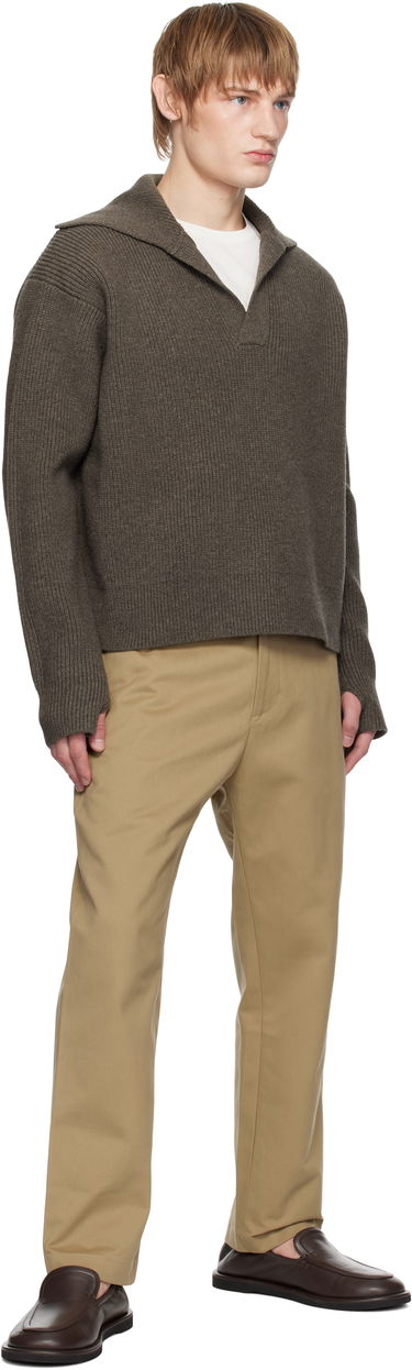Sweater Studio Nicholson Studio Nicholson Nash Knit Polo Brun | NASH SNM - 1295, 3