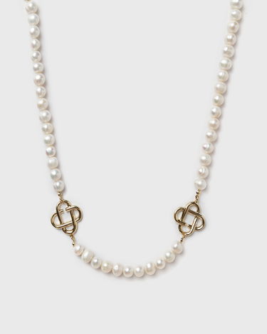 Halskæde Casablanca Pearl Logo Necklace Hvid | APF25-JW-085-01, 2