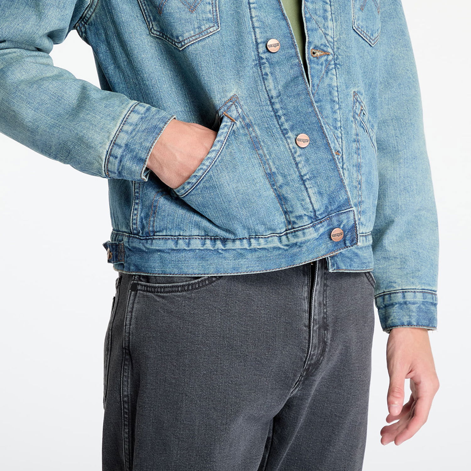 Jakke Wrangler 124Mj Sherpa Sage Wash Blå | 112357271, 1