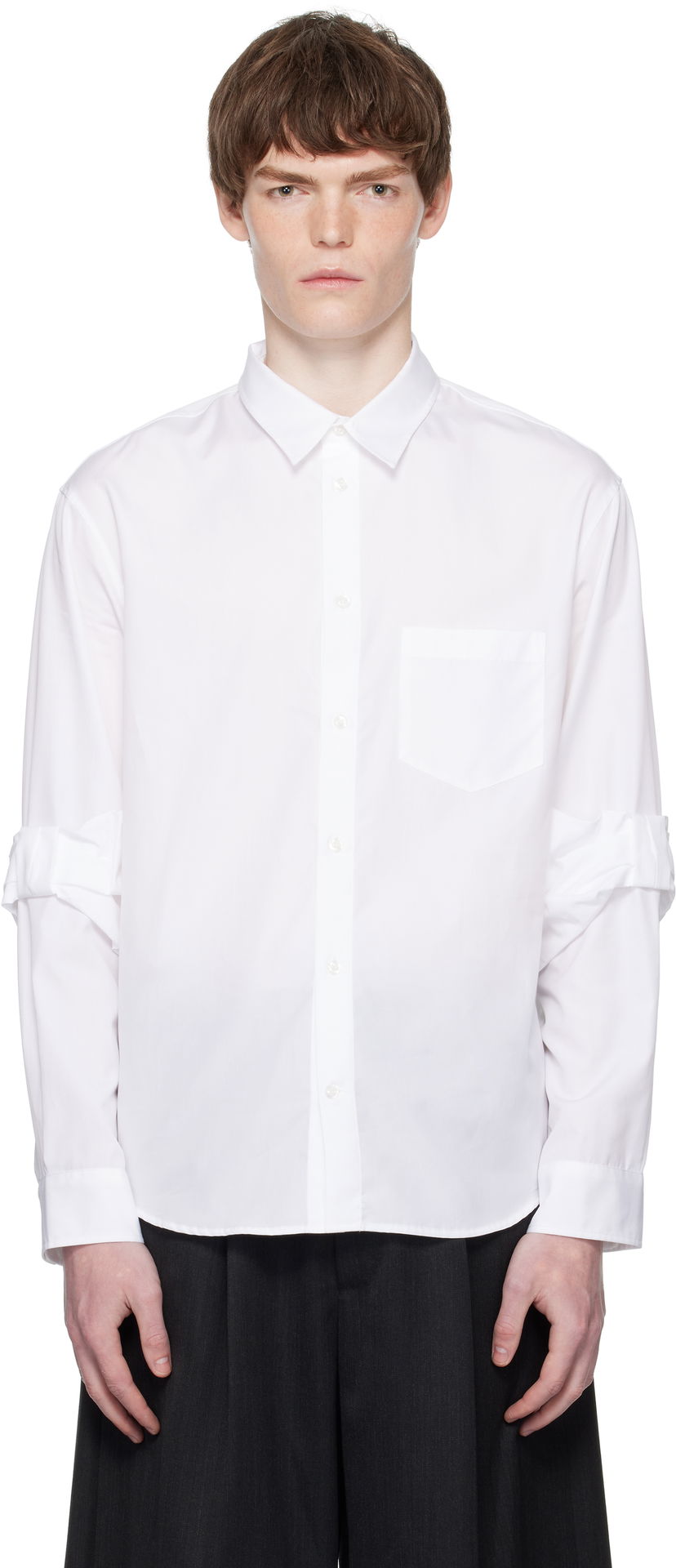 Skjorte Simone Rocha Simone Rocha Bow Sleeve Classic Shirt Hvid | 5382 1025