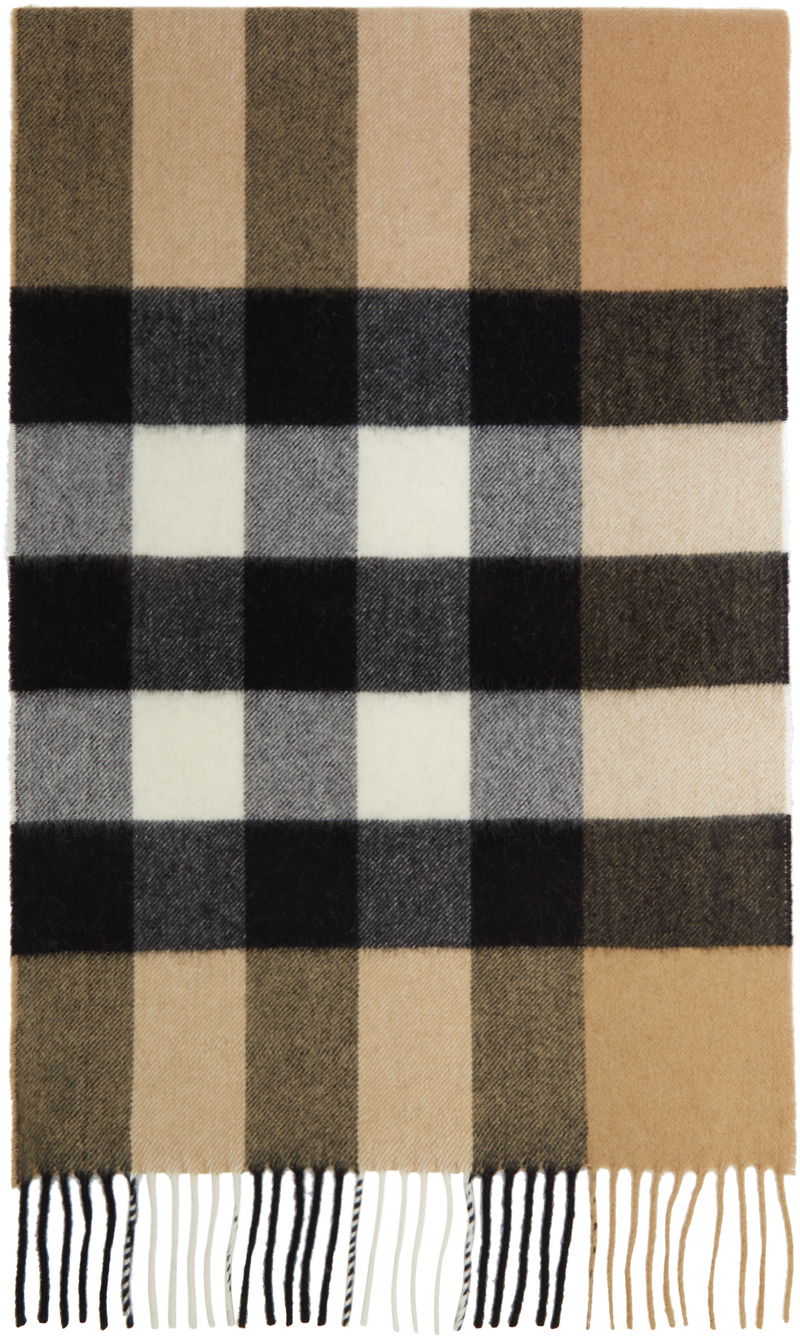 Tørklæde Burberry Cashmere Mega Check Scarf Beige Beige | 8018175