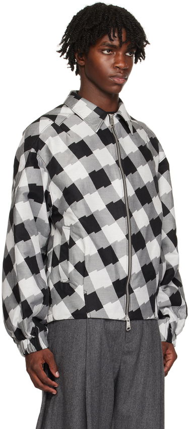Bomberjakke ADER ERROR Check Print Zip-Up Jacket Sort | BMADFWJK1001WH, 4