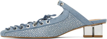 Sneakers og sko GANNI GANNI Denim Lace-Up Mules Blå | S2926, 2