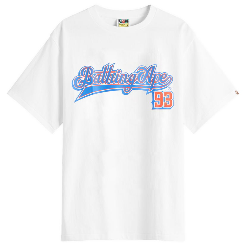 T-shirt BAPE Bathing Ape Baseball Logo T-Shirt, Size Large Hvid | 001TEL301056M-WBK