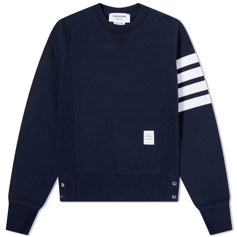 Sweater Thom Browne Thom Browne Classic Loop 4-Bar Crewneck Sweatshirt Mørkeblå | FJT002A-00535-415