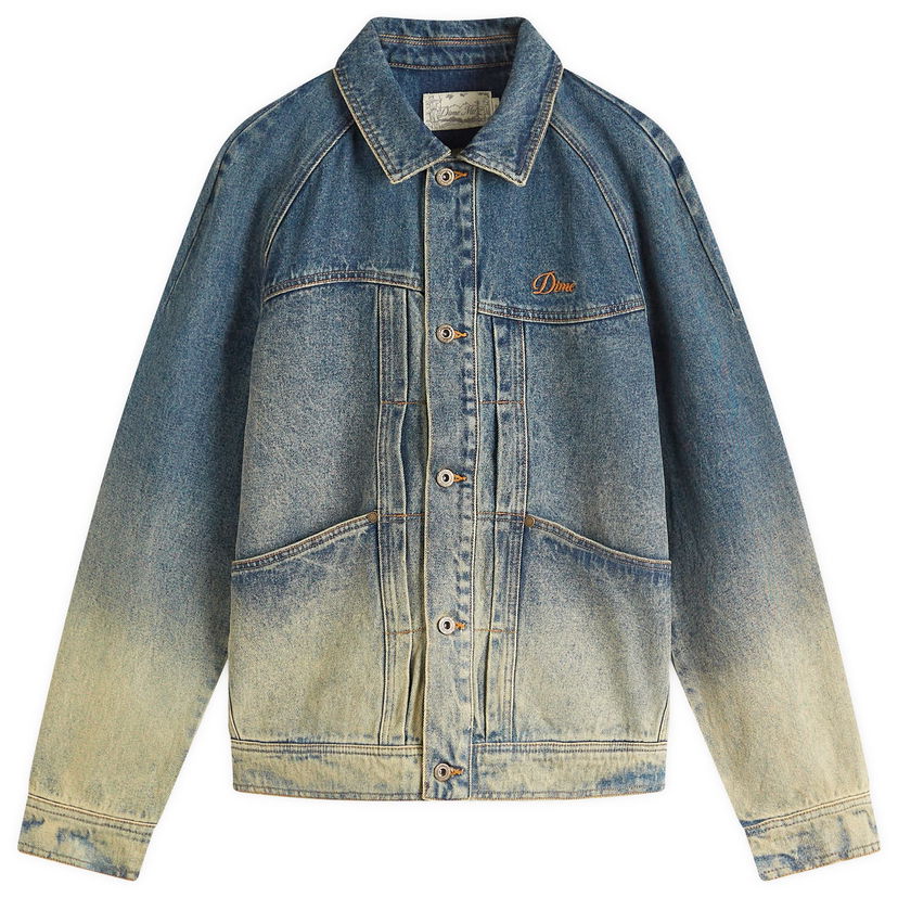Jakke Dime Dime Dipped Sandblasted Denim Jacket, Size Large Blå | DIMESP253IND
