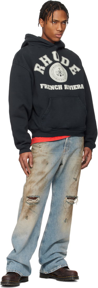 Sweatshirt Rhude Rhude 'French Riviera' Graphic Hoodie Sort | RHPS25HO04012, 3
