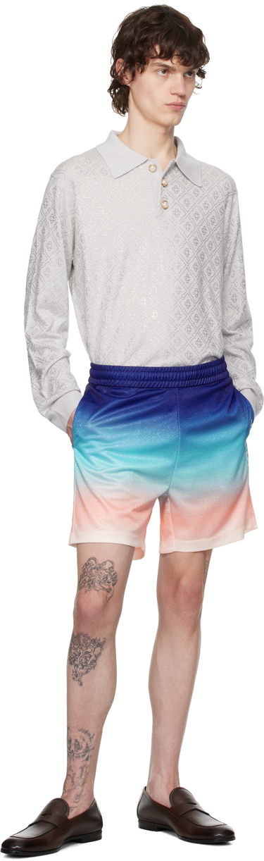 Polo skjorte Casablanca Casablanca Crystal Monogram Knit Polo Grå | MPS25-KW-865-01, 3