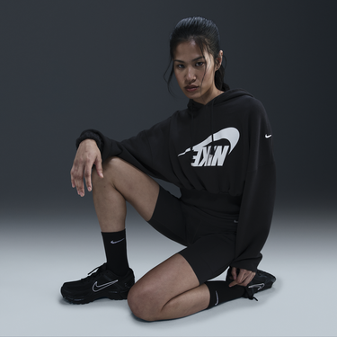 Sweatshirt Nike Sportswear Cropped Hoodie Sort | FV7777-010, 2