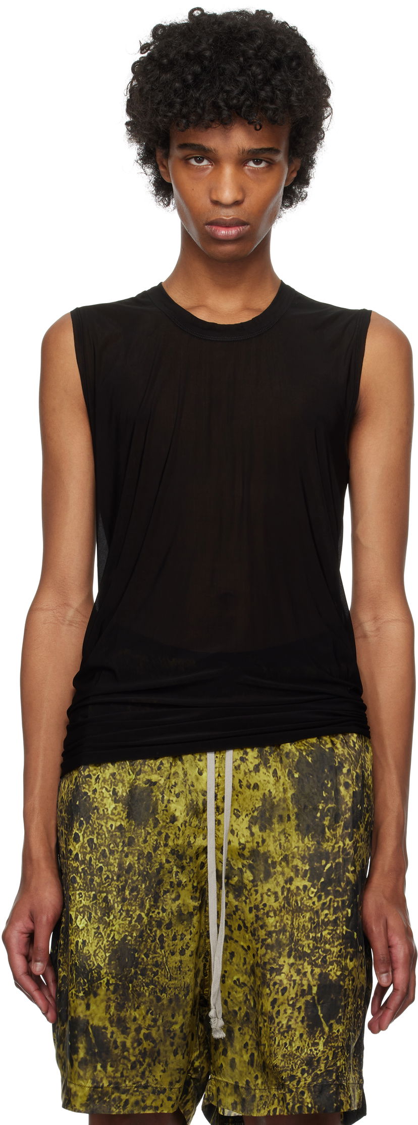 Tanktop Rick Owens Rick Owens Hollywood Basic SL Tank Top Sort | RU01E5151 BZ