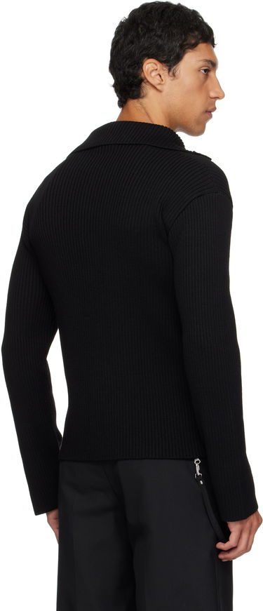 Sweater Courrèges Courrèges Ribbed Wool Polo Sort | 325MPO050FI0036, 2