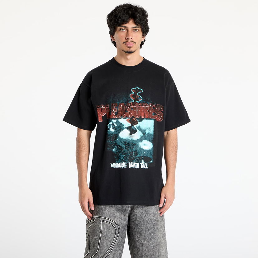 T-shirt Pleasures PLEASURES Migraine Graphic Tee Sort | P25SU056 BLACK