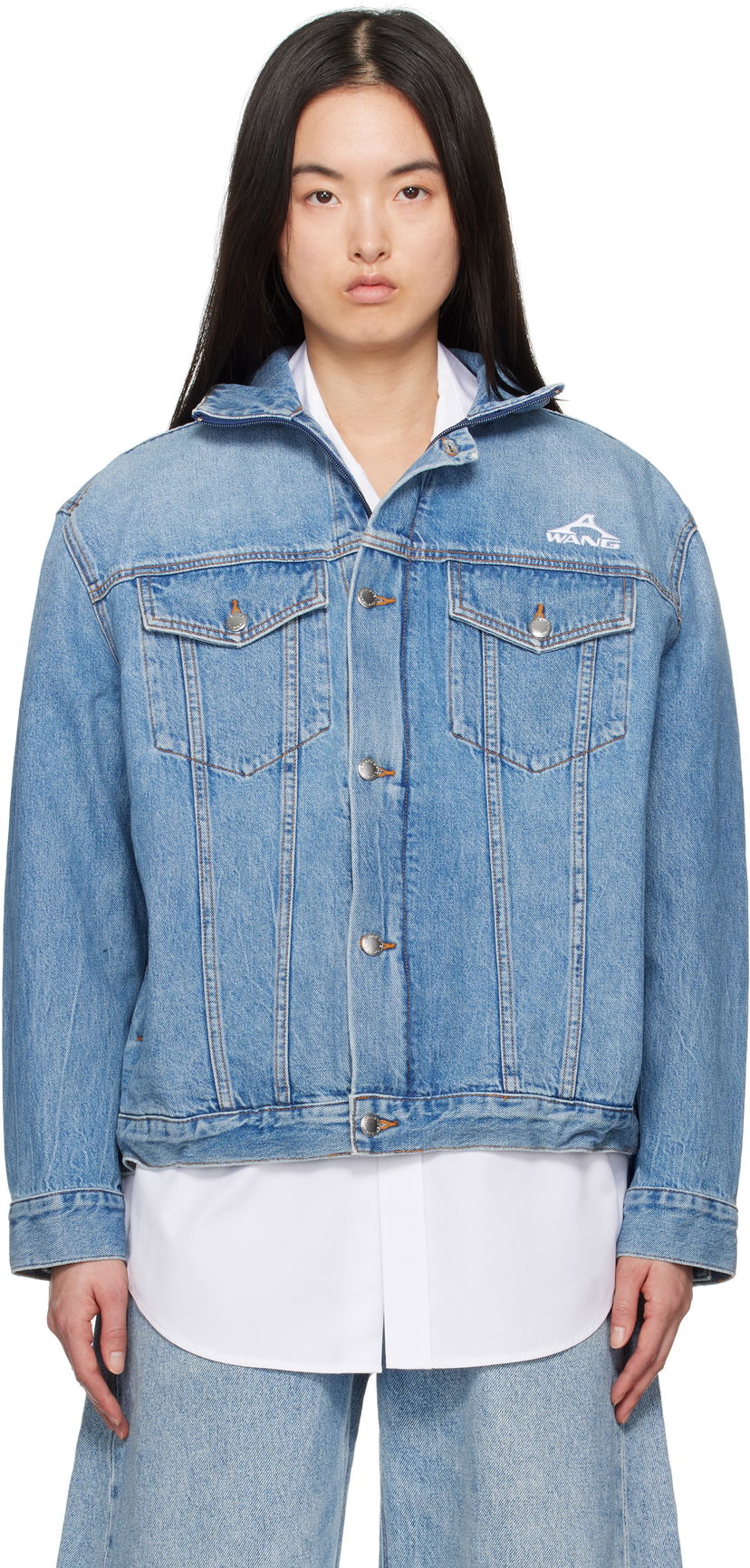 Jakke Alexander Wang Alexander Wang Regen Lightweight Denim Jacket Blå | 4DC2252662