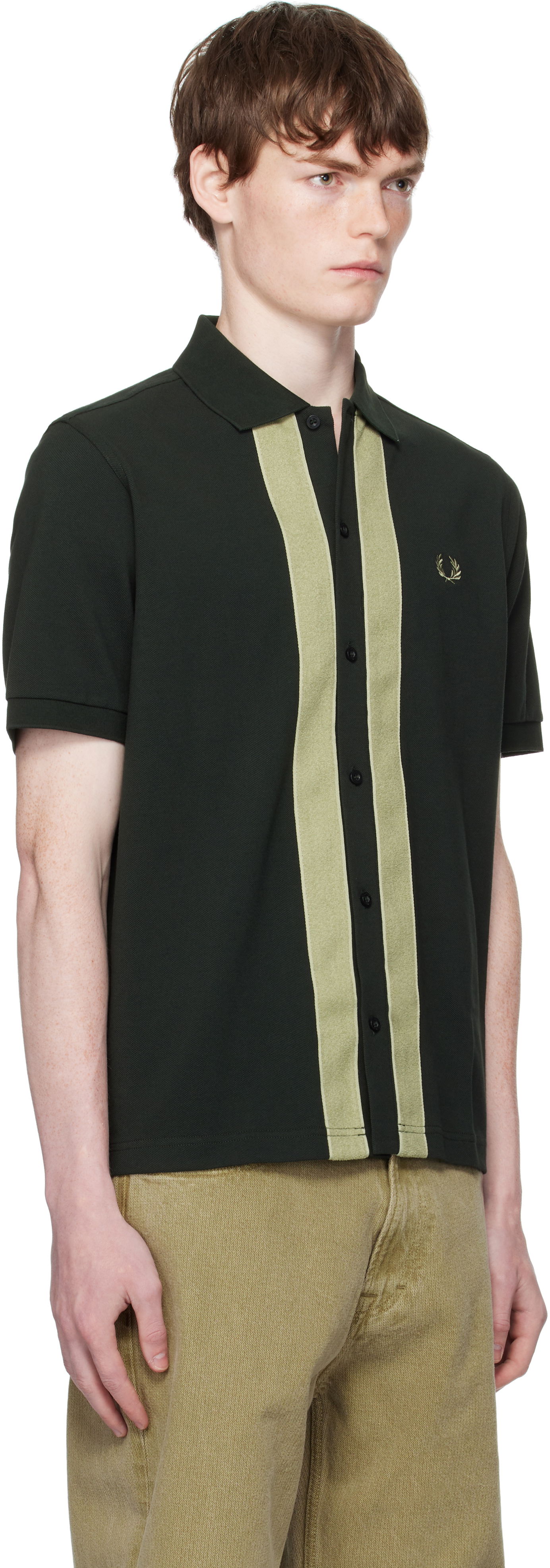 Polo skjorte Fred Perry Fred Perry Chenille Tape Button Through Polo Grøn | M9907, 1