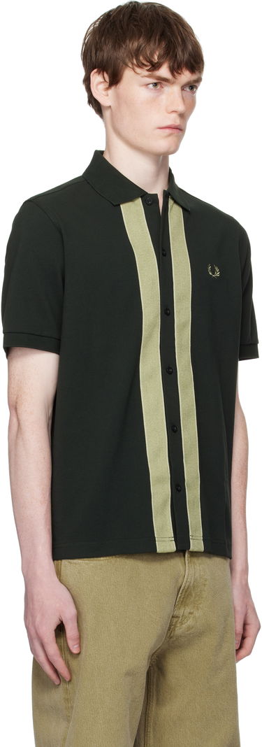 Polo skjorte Fred Perry Fred Perry Chenille Tape Button Through Polo Grøn | M9907, 1