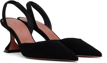 Sneakers og sko Amina Muaddi Suede Sling Heels Sort | HOLLI SLING 70 SUEDE, 3