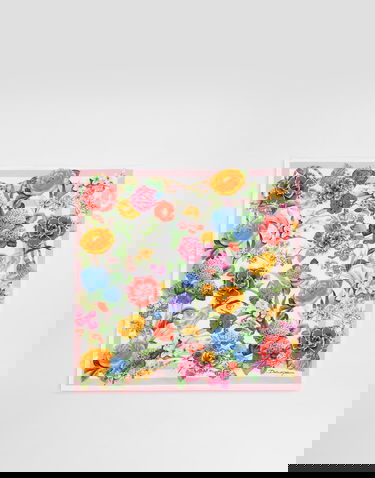 Tørklæde Dolce & Gabbana Dolce & Gabbana Floral Print Silk Twill Square Scarf Flerfarvet | FN093RGDCV8HD5KU, 2