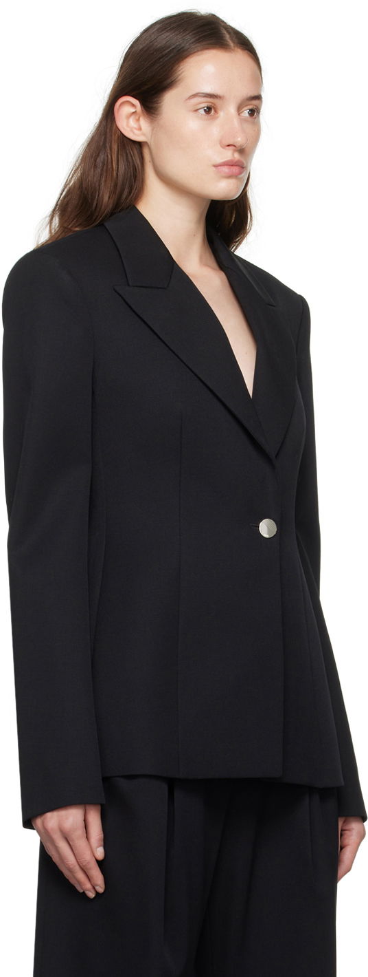 Jakke The Attico The Attico Peaked Lapel Blazer Sort | 241WCG61 W046, 1