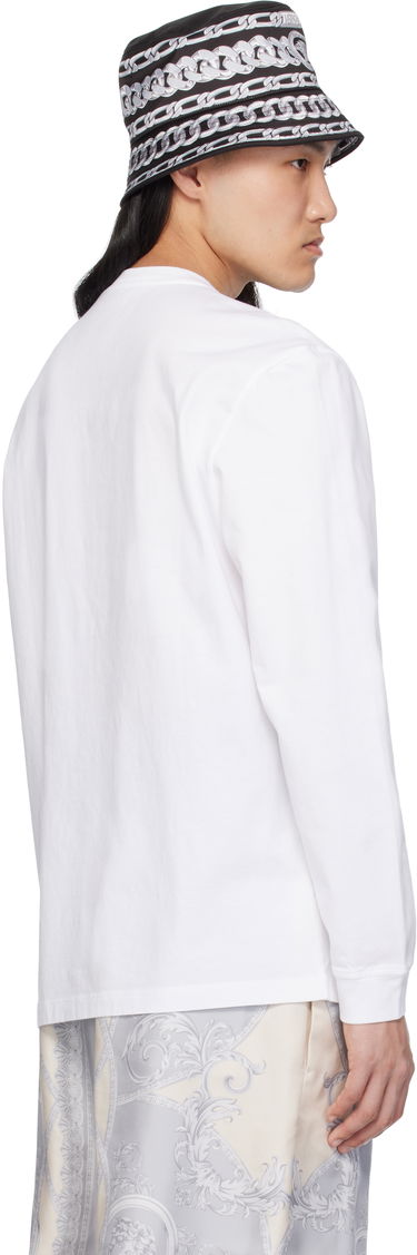 T-shirt Versace Versace Medusa Embroidered Long Sleeve T-Shirt Hvid | 1013947_1A11054, 2