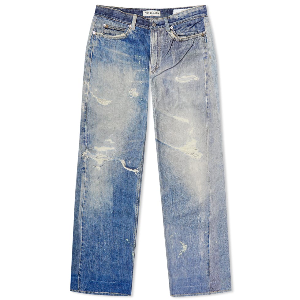 Jeans OUR LEGACY Wide Leg Distressed Jeans Blå | W4205TDD, 0