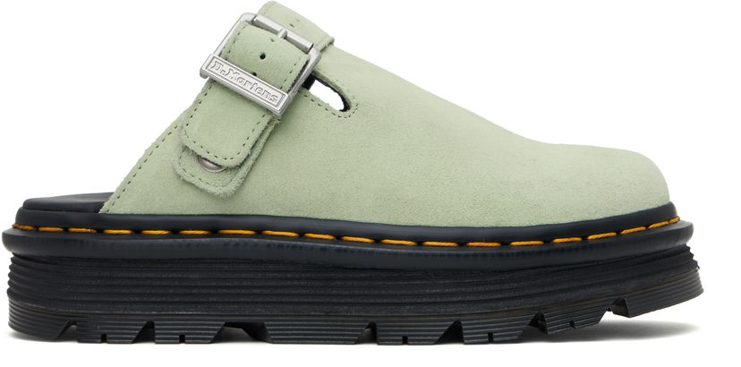 Sneakers og sko Dr. Martens Zebzag Suede Slingback Platform Slip-On Loafers Grøn | 31937300