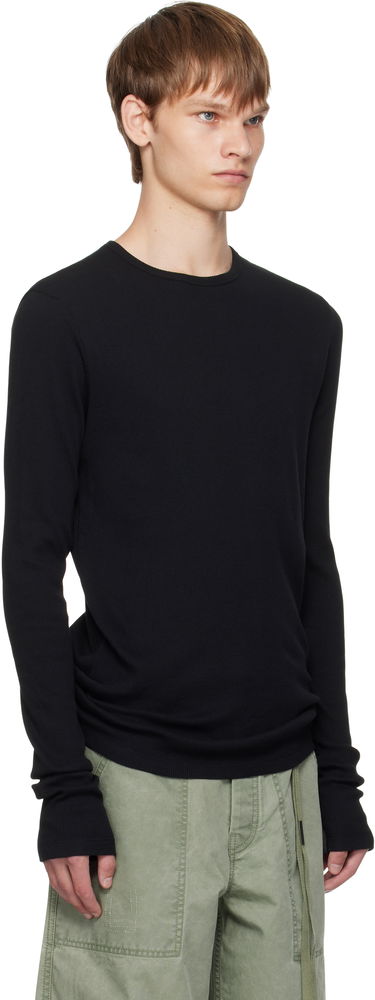T-shirt Ann Demeulemeester Ann Demeulemeester Greg Thermal Long Sleeve T-Shirt Sort | B0011646-FA659-099, 1
