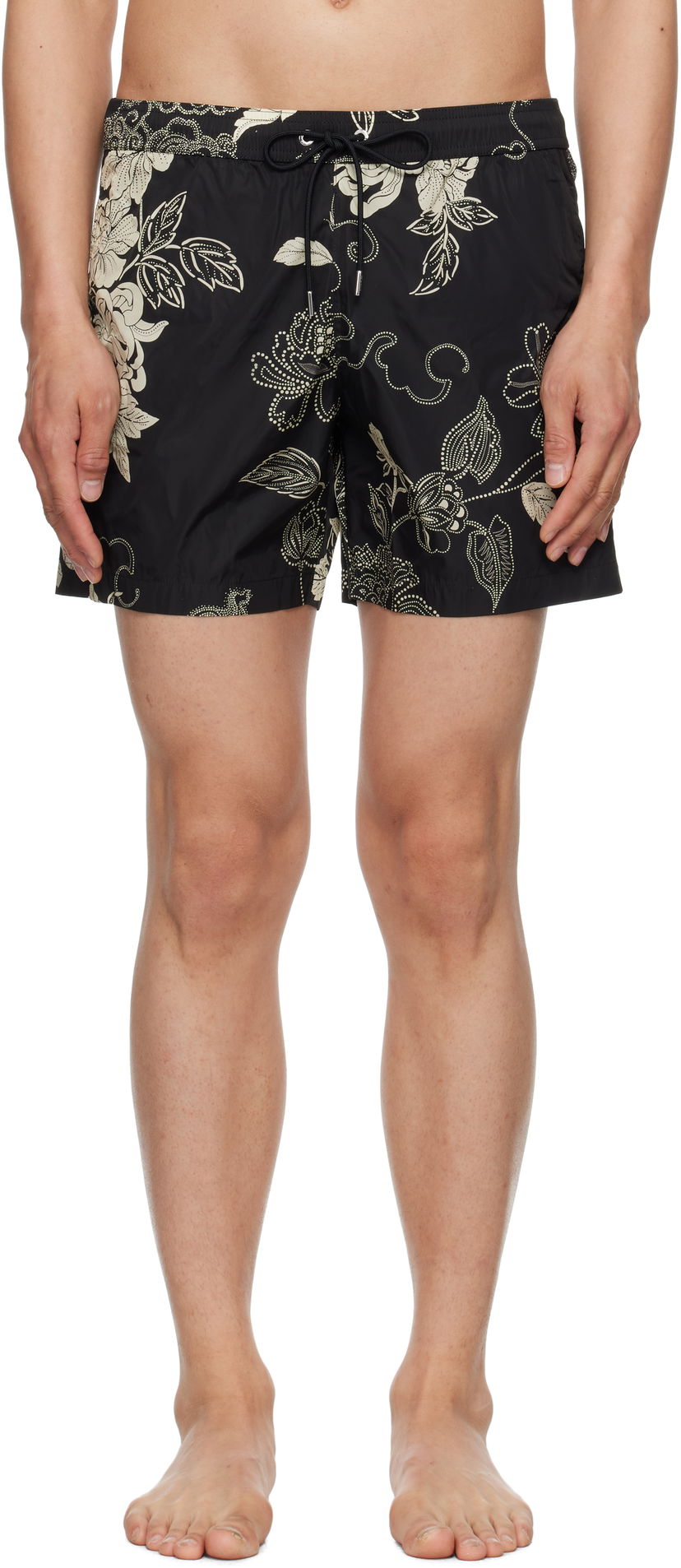 Badetøj Moncler Moncler Floral Print Swim Shorts Sort | K10912C00006598CP