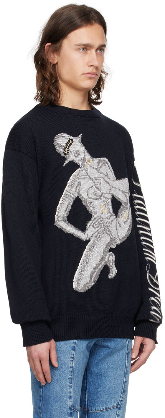 Sweater Stella McCartney Stella McCartney Embroidered Figure Sweater Mørkeblå | 6K07453S2477, 1