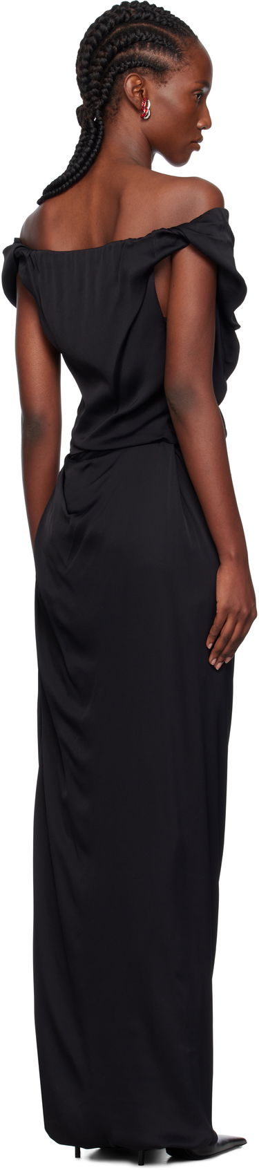 Kjole Vivienne Westwood Vivienne Westwood Ginnie Amber Off-The-Shoulder Maxi Dress Sort | 1101039N-W012Y-, 2