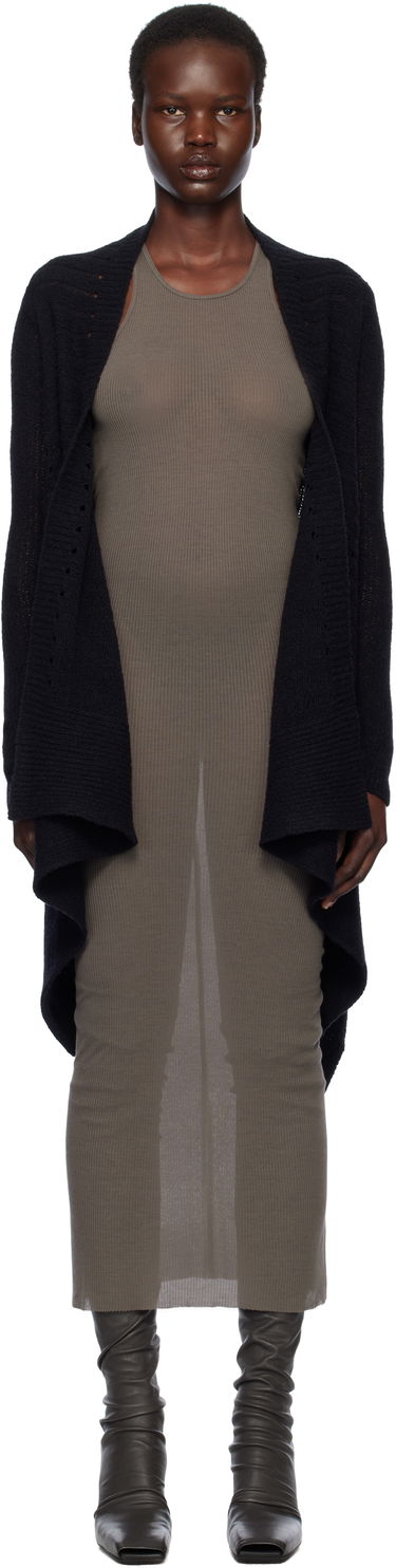 Sweater Rick Owens Rick Owens Hollywood Medium Wrap Cardigan Sort | RP01E7642 KGRID, 0