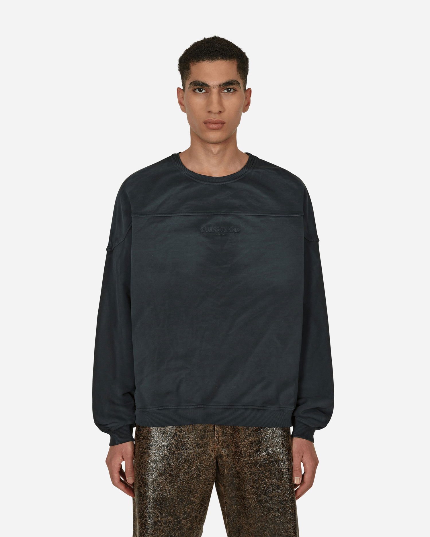 Sweatshirt GUESS Classic Logo Crewneck Sweatshirt Sort | M2BQ01KBB40 JBLK, 0