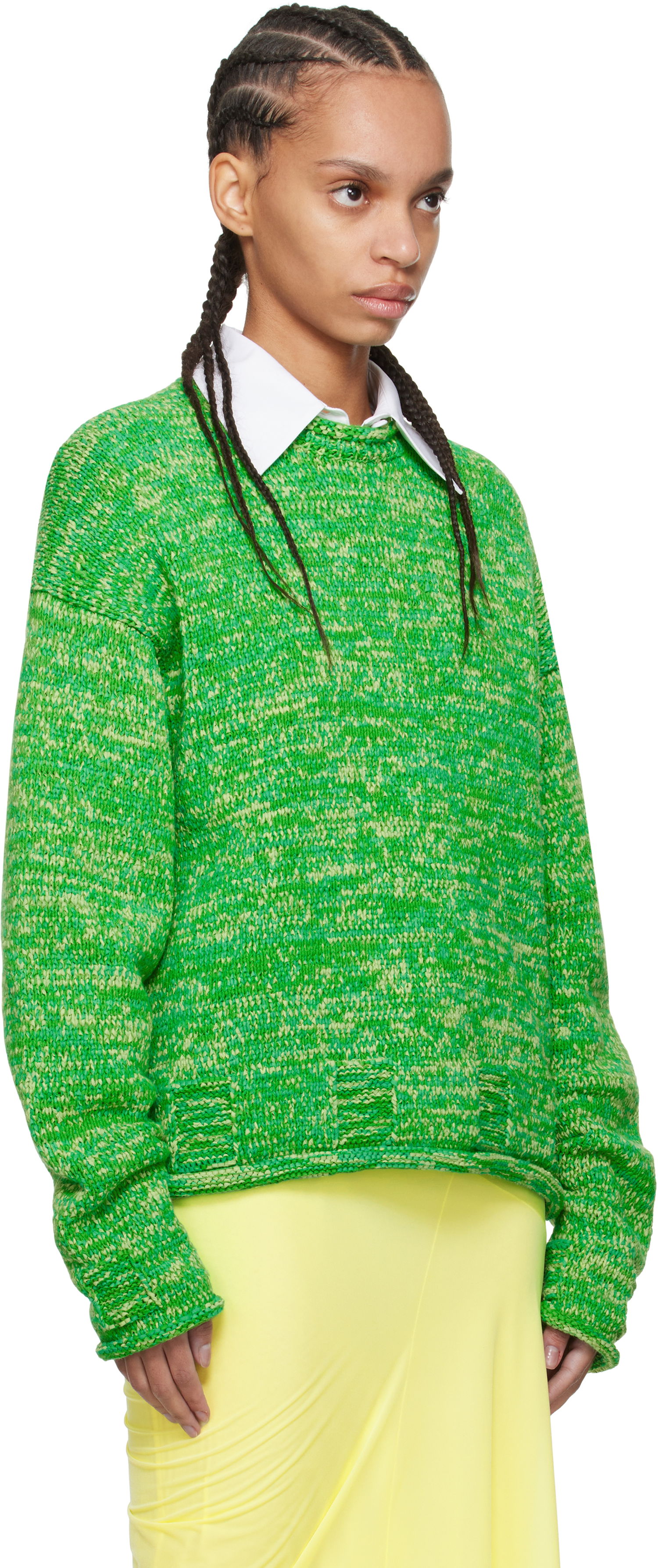 Sweater JW Anderson JW Anderson Space Dye Crewneck Sweater Grøn | KW1407-YN0409, 1
