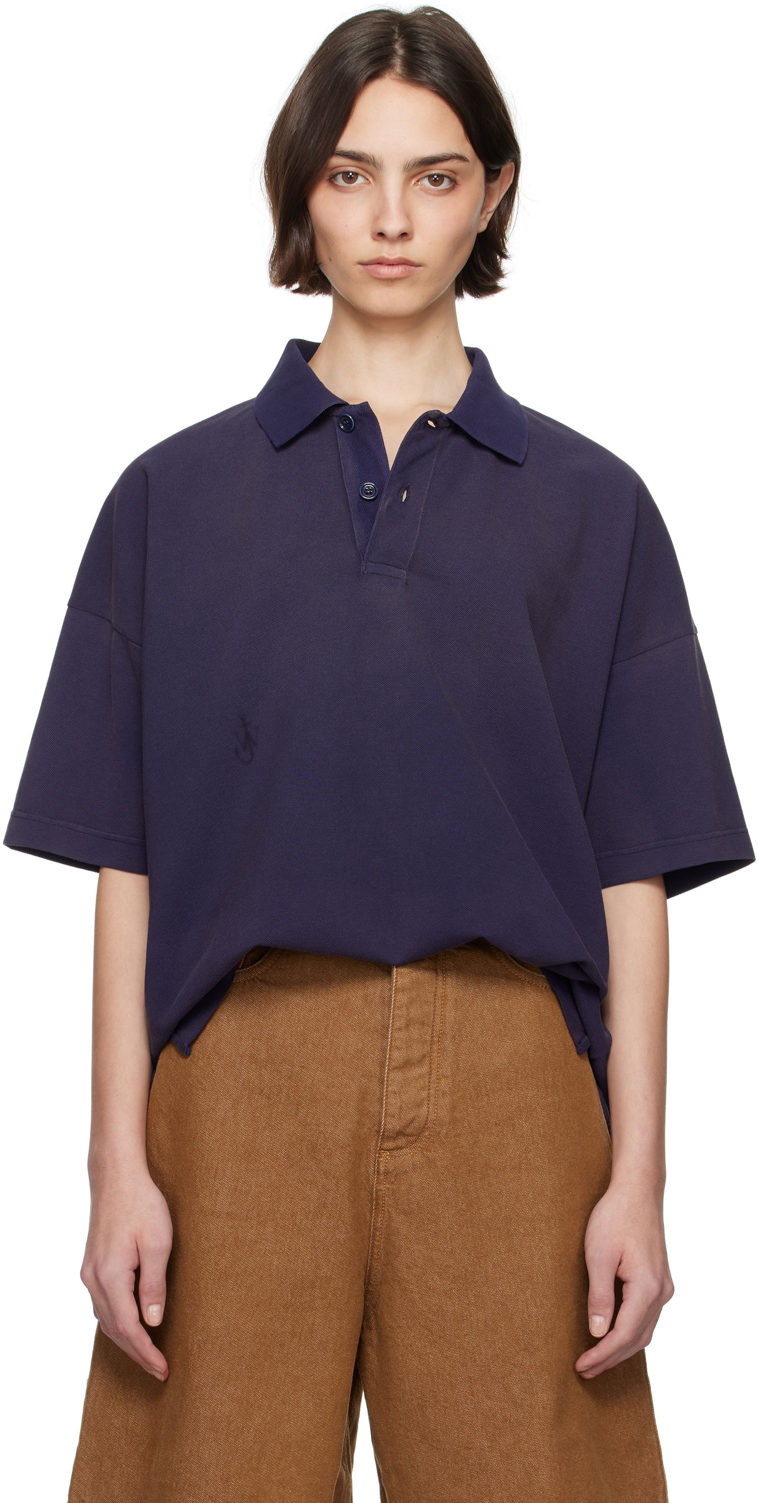 Polo skjorte JW Anderson JW Anderson Anchor Print Polo Mørkeblå | JO0269-PG1808, 0