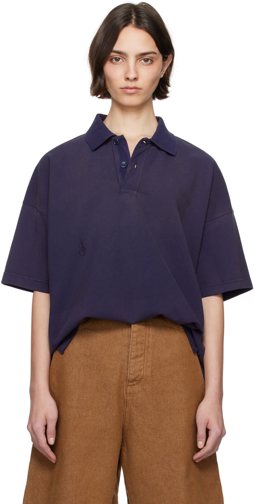 Polo skjorte JW Anderson JW Anderson Anchor Print Polo Mørkeblå | JO0269-PG1808
