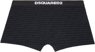 Boksere DSQUARED2 Dsquared2 Printed-Logo Boxer Briefs Sort | D9LDC5510, 0