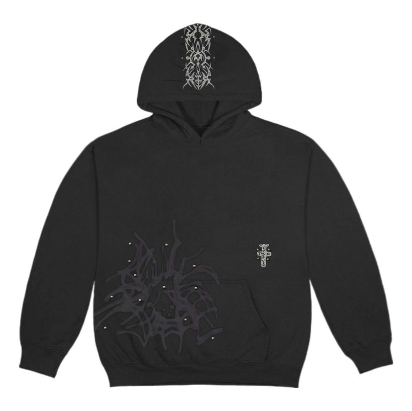 Sweatshirt Cactus Jack by Travis Scott Travis Scott Cactus Jack FW22 Studded Hoodie Sort | TS-22FW007