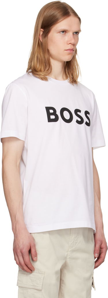 T-shirt BOSS BOSS Cotton-Jersey Logo T-Shirt Beige | 50495742, 4