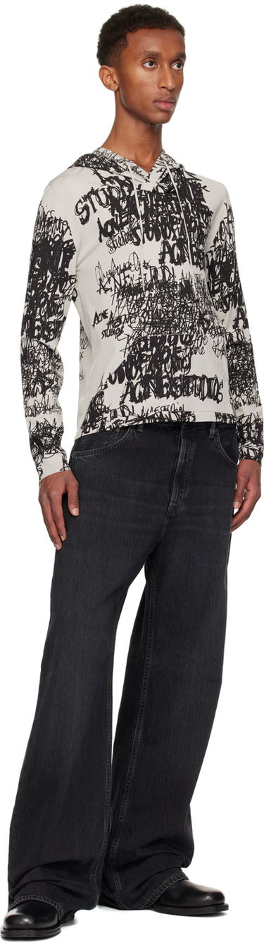 Sweater Acne Studios Acne Studios Printed Hoodie Grå | B60336-, 3