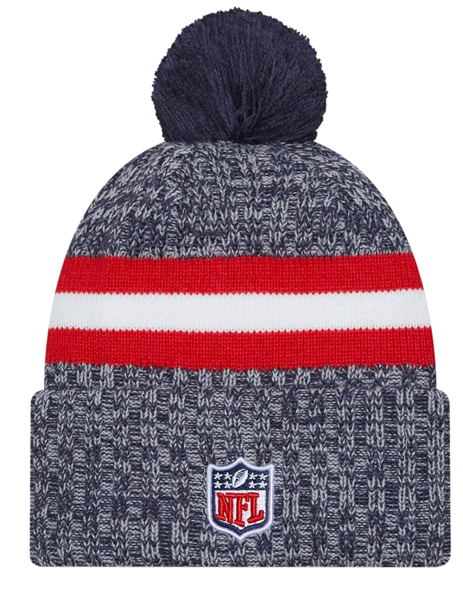 Beanie New Era New Era New England Patriots Beanie with Pom Mørkeblå | 60407584-60407584, 1