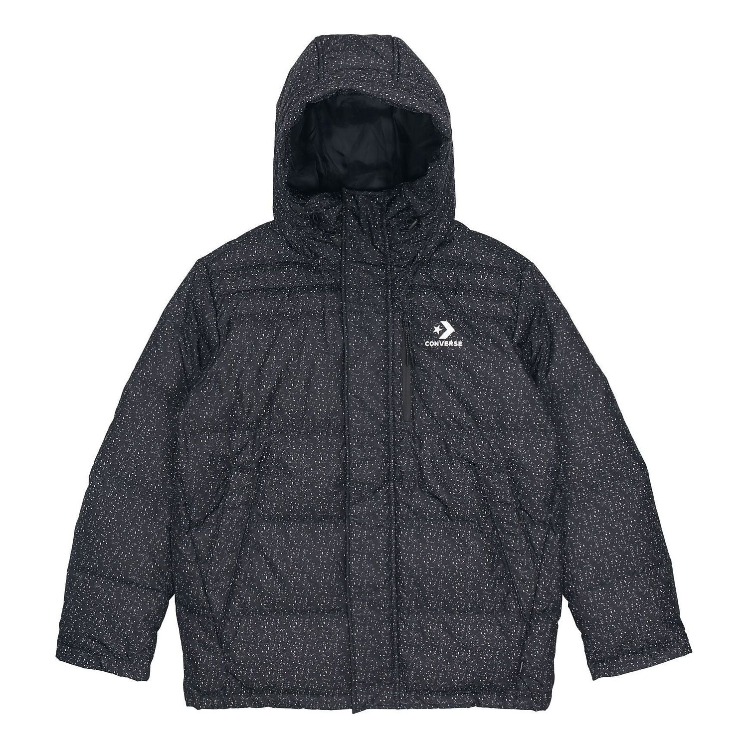 Puffer jakke Converse All-Over-Print Down Fill Puffer Jacket Sort | 10019322-A02, 0