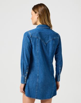 Kjole Wrangler Wrangler Regular Long Sleeve Denim Dress Blå | 112356498:XXL, 1
