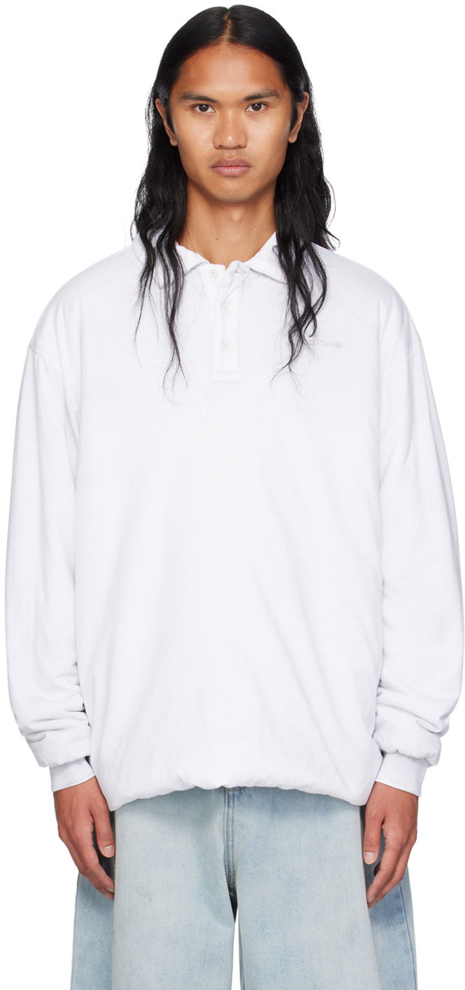 Polo skjorte We11done Padded Logo Polo Hvid | WD-TT2-24-739-U-WH