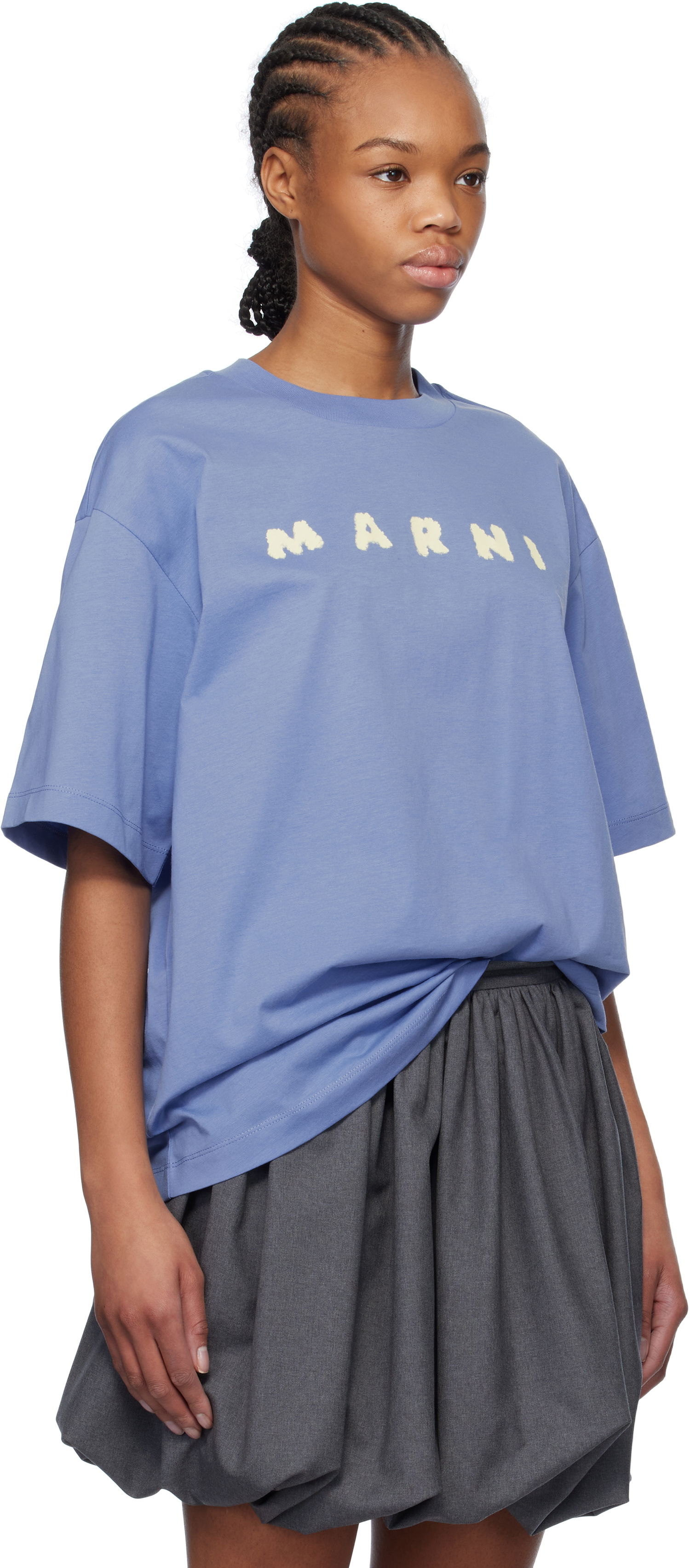 T-shirt Marni Marni Scribbled Logo T-Shirt Blå | THJET49P13 USCX42, 1
