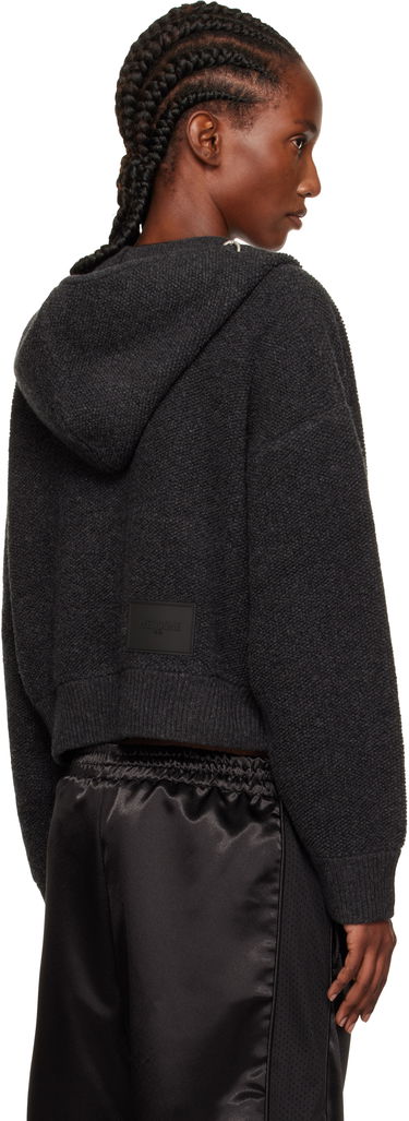 Sweatshirt We11done We11done Cashmere Knit Zip-Up Hoodie Grå | WD-KJ2-25-641-W-CH, 2