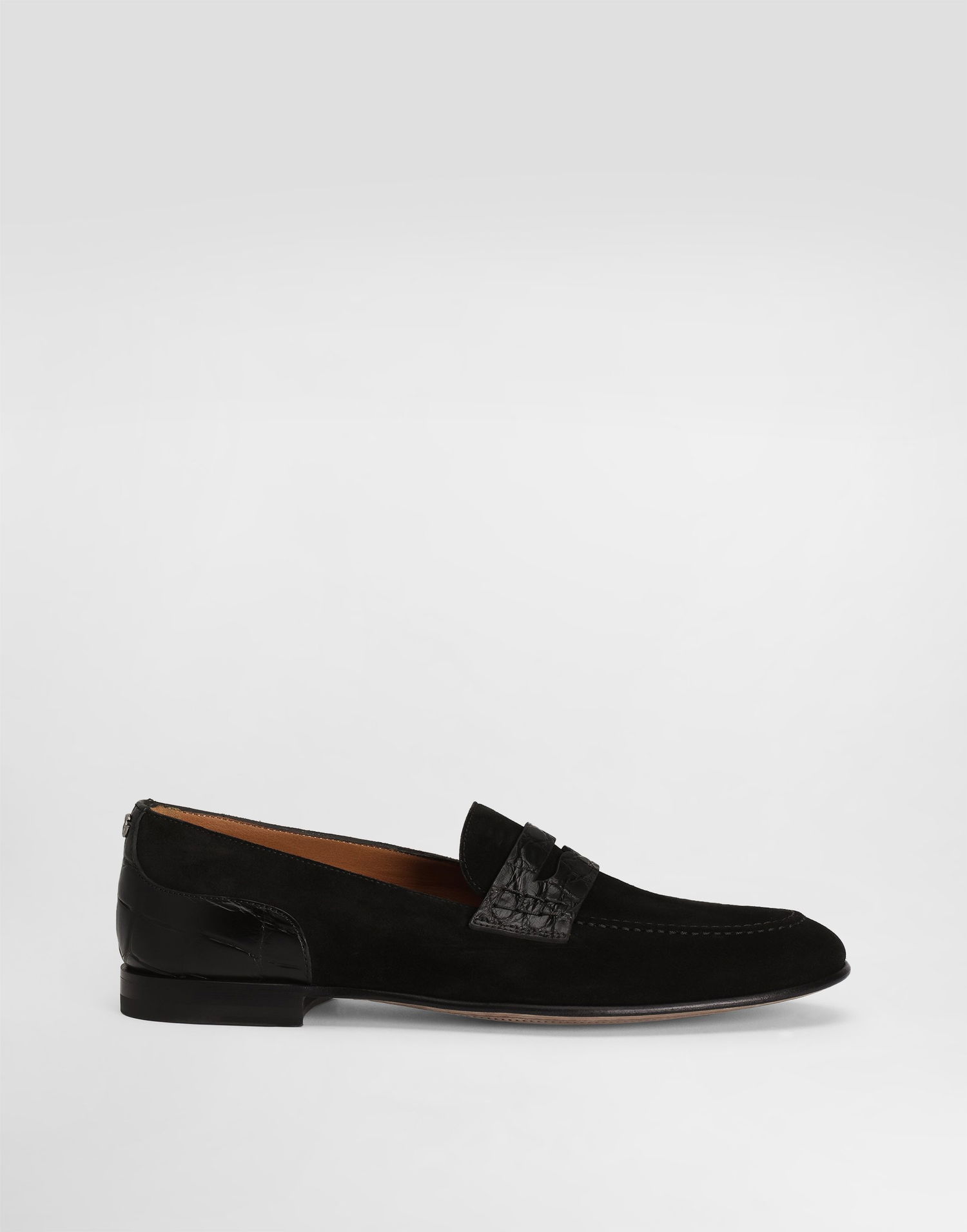 Tilbehør Dolce & Gabbana Dolce & Gabbana Split Calfskin and Alligator Loafers Sort | A50717A2E228B956, 0
