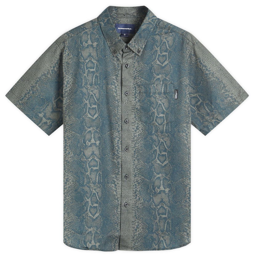 Skjorte thisisneverthat Python Short Sleeve Shirt Blå | TN251WSHTS04-DNVY