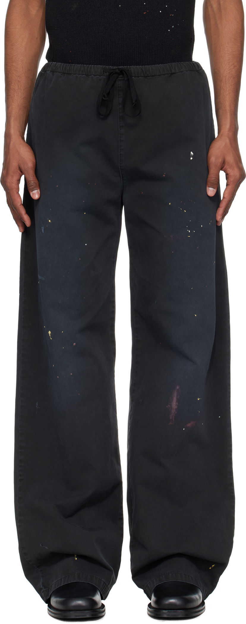 Joggingbukser Maison Margiela MM6 Maison Margiela Cotton Paint Splatter Trousers Sort | SH2KA0030 M35435